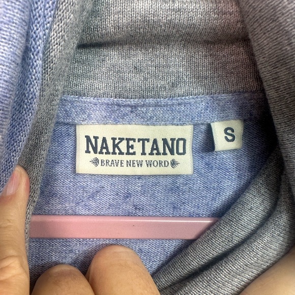 Naketano Womens Cowl Funnel Neck Sweatshirt Sweater size Small Blue Sailor - Picture 5 of 6